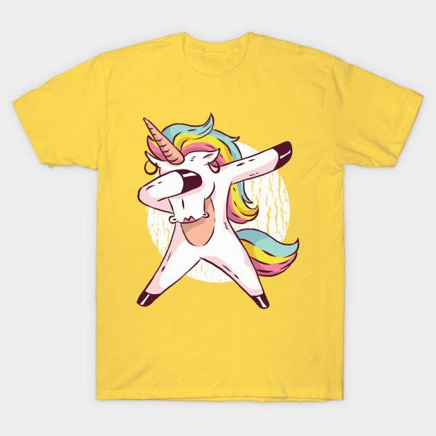 Funny Dabbing Unicorn Cute Gift For Girls T-Shirt by illustramart Gifts & Apparel